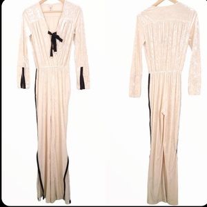 We Are Hah Crushed Velvet Jump on It Jumpsuit (m) 1 white 1 black